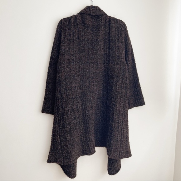 Eileen Fisher wool alpaca chunky knit Brown Long Cardigan Sweater system neutral - Picture 4 of 14